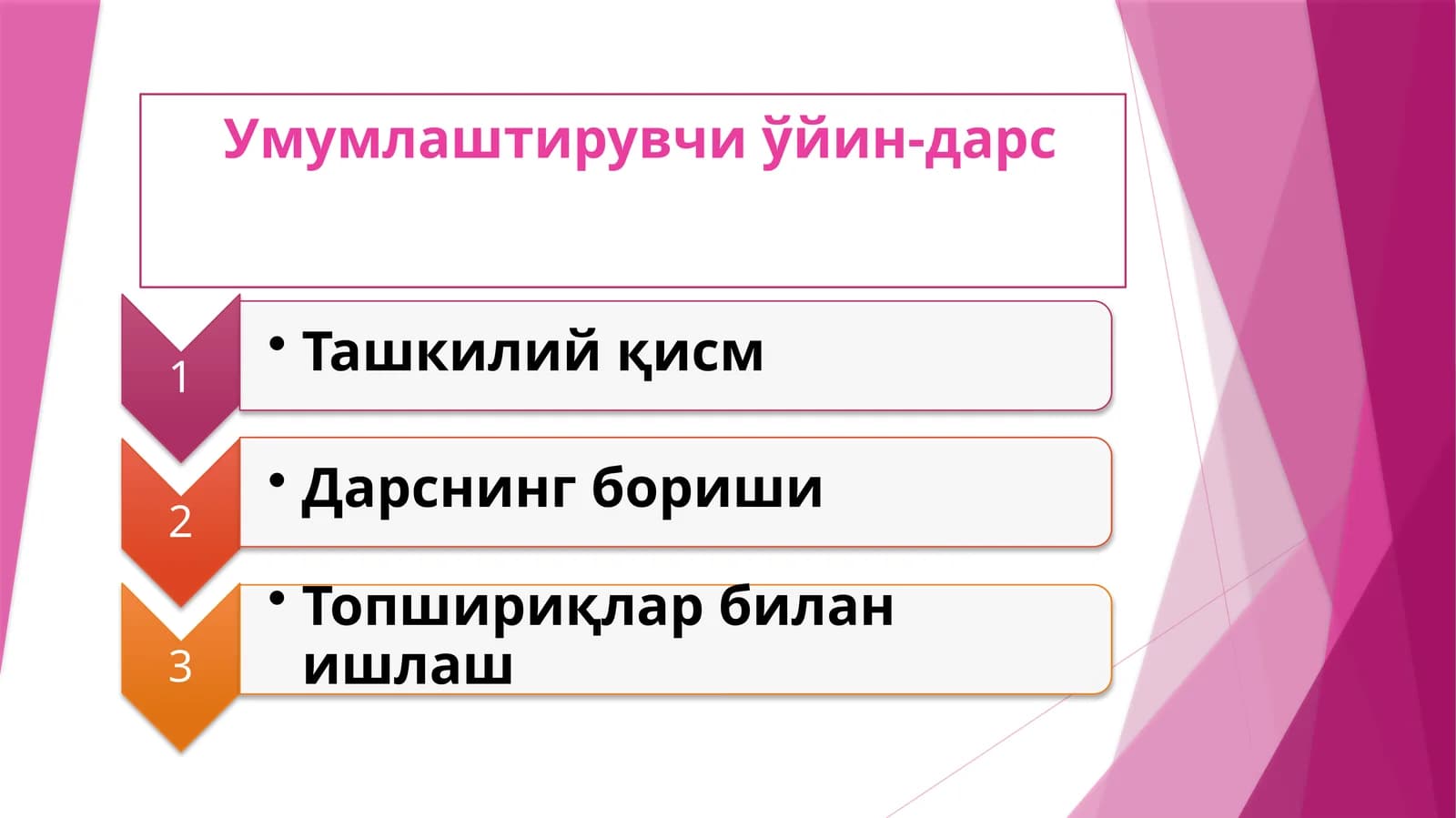 ЭҲМ дастурий таъминоти ва Операцион системалар мавzusida умумлаштирувчи ўйин-дарс ва тадбир ишланмаси