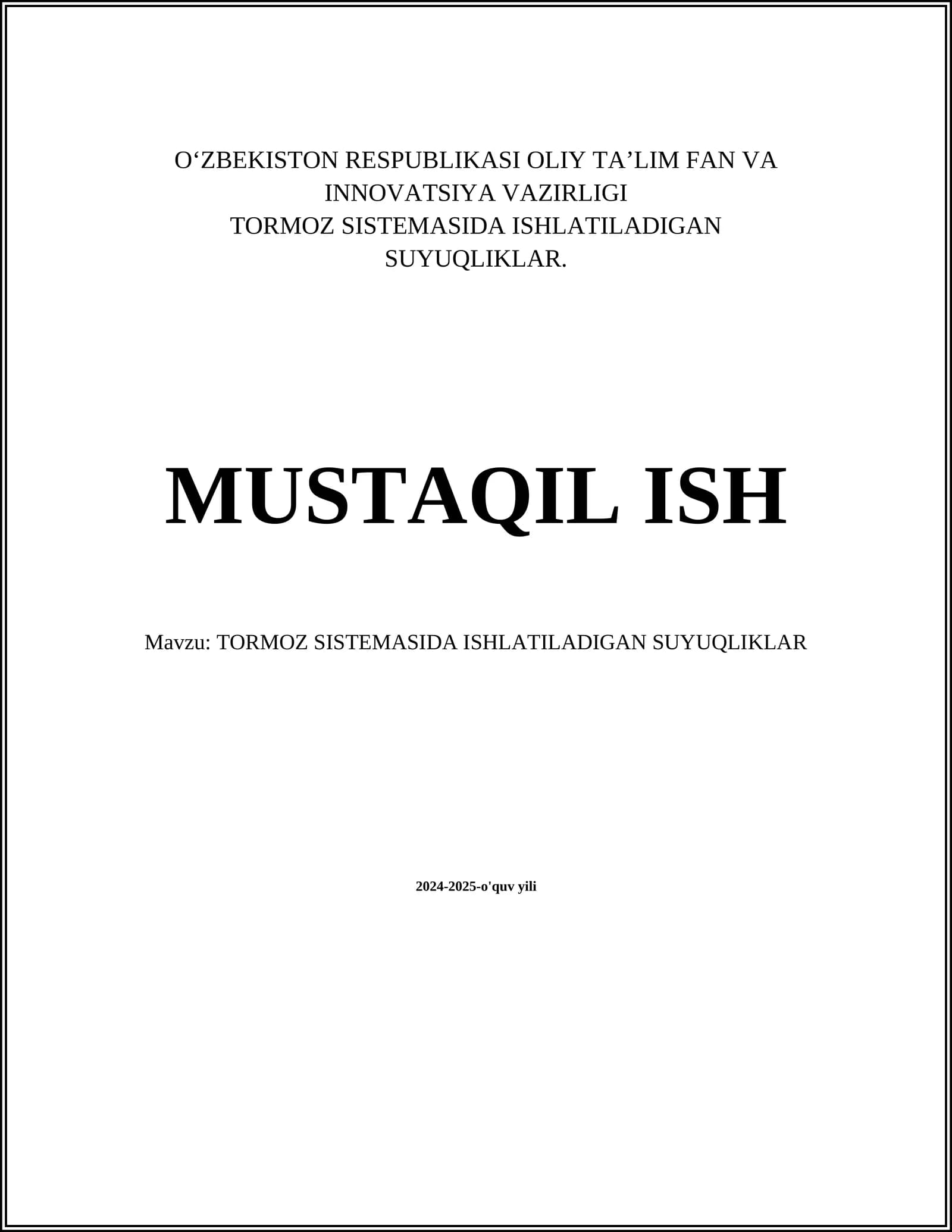 Tormoz suyuqliklarining turlari