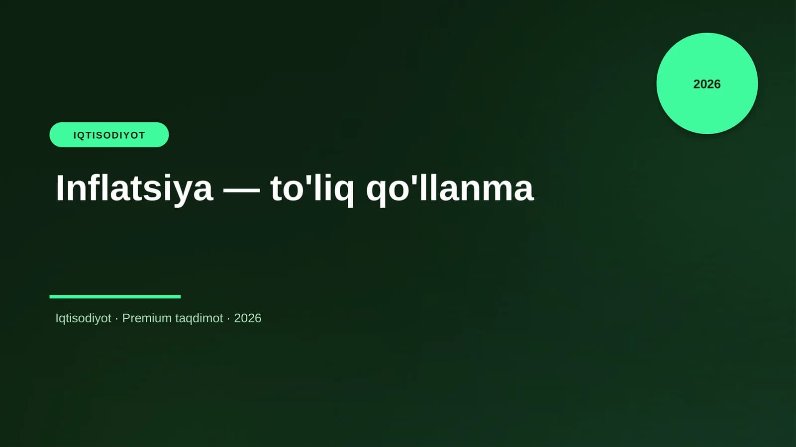 Inflatsiya — to'liq qo'llanma