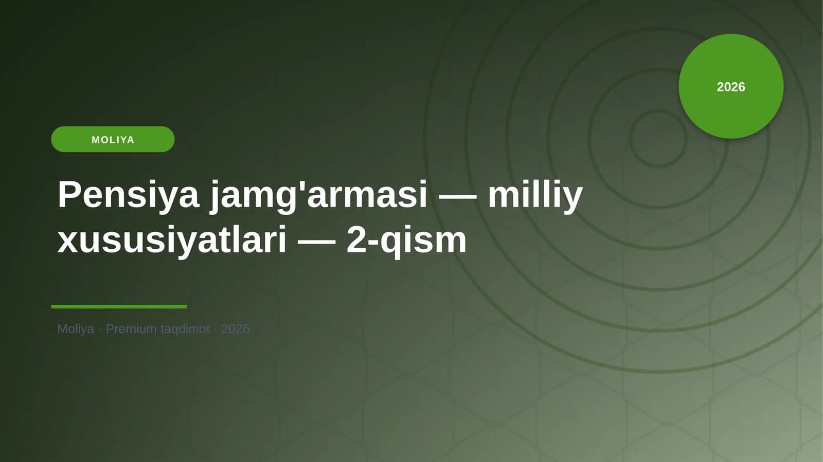 Pensiya jamg'armasi — milliy xususiyatlari — 2-qism