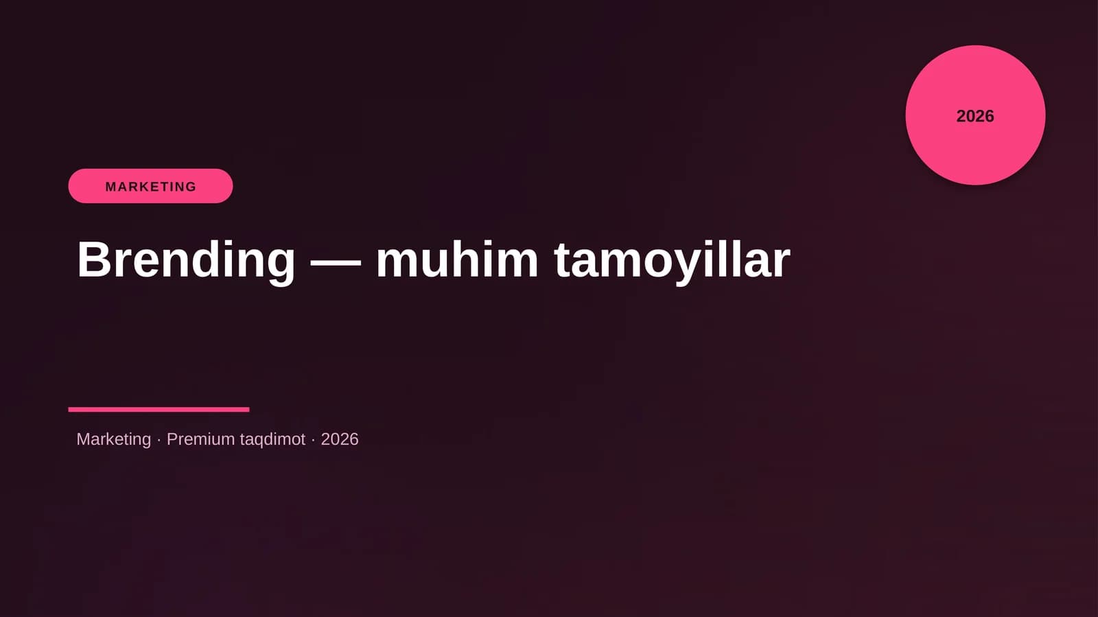 Brending — muhim tamoyillar