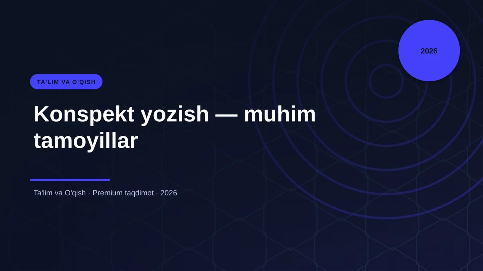 Konspekt yozish — muhim tamoyillar
