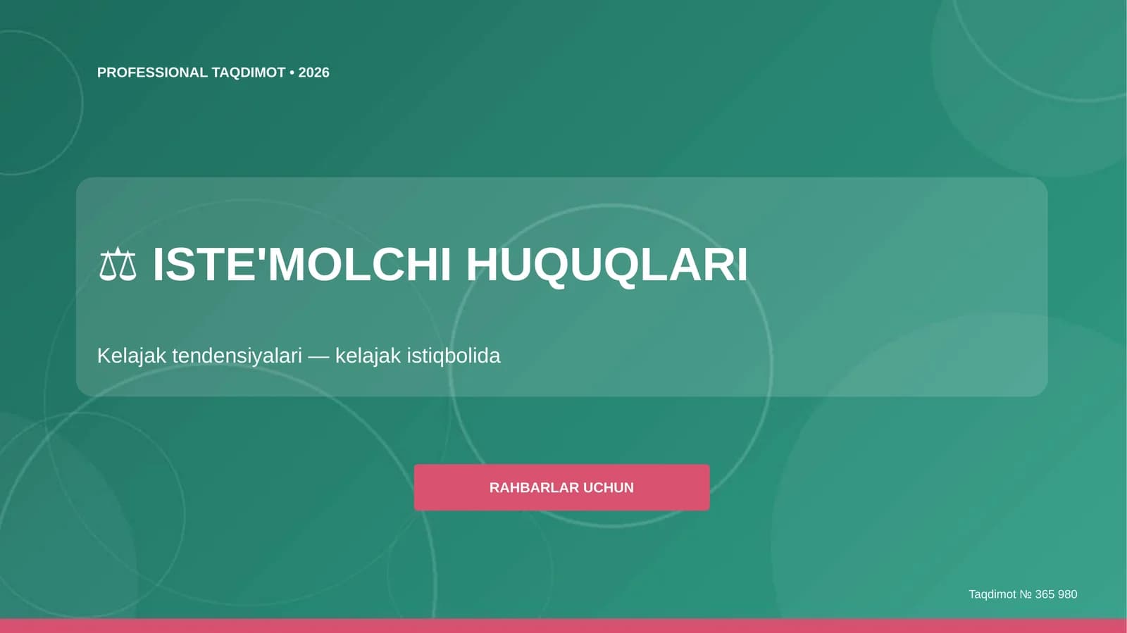 ISTE'MOLCHI HUQUQLARI Kelajak tendensiyalari