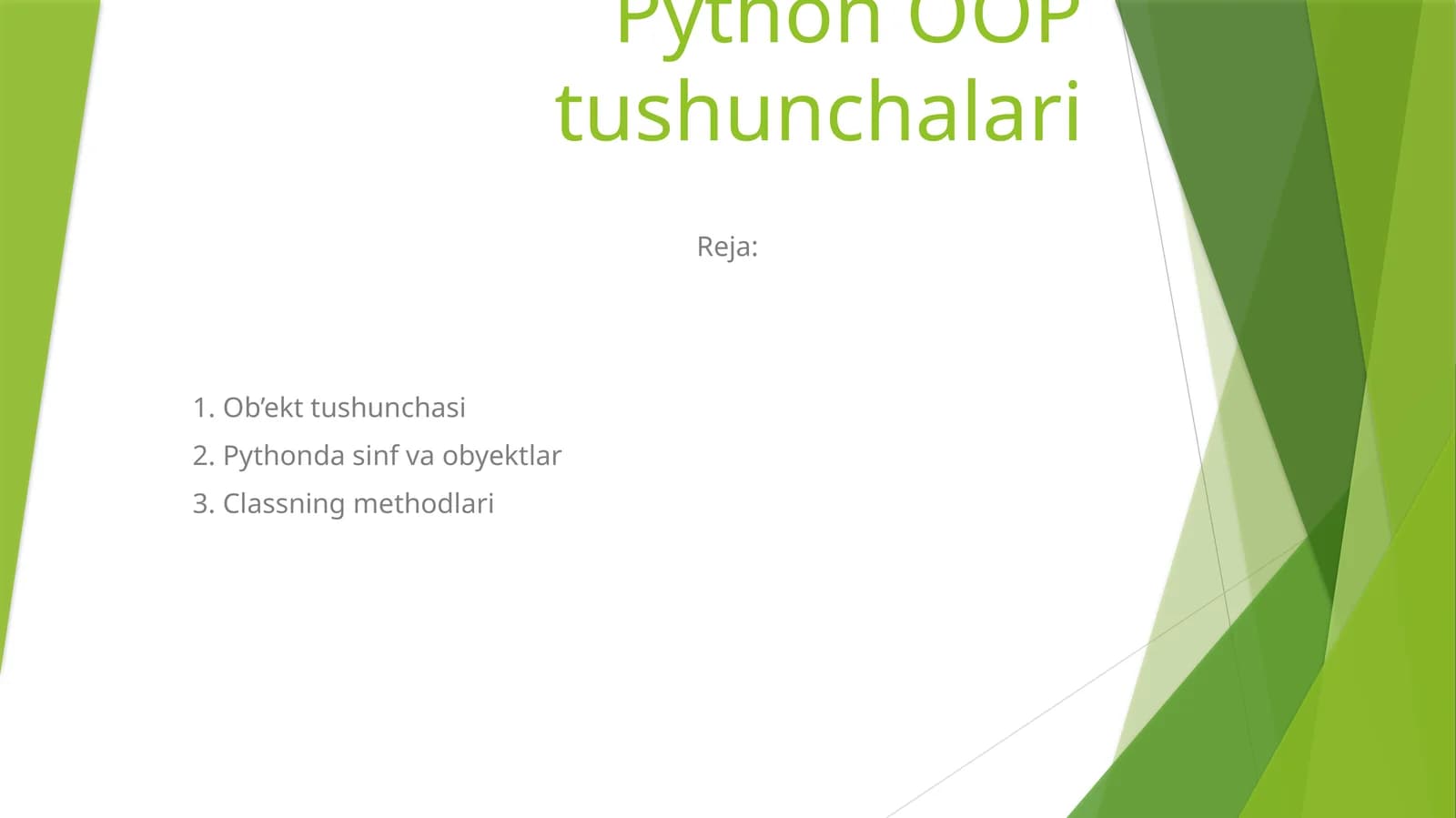 Python OOP tushunchalari