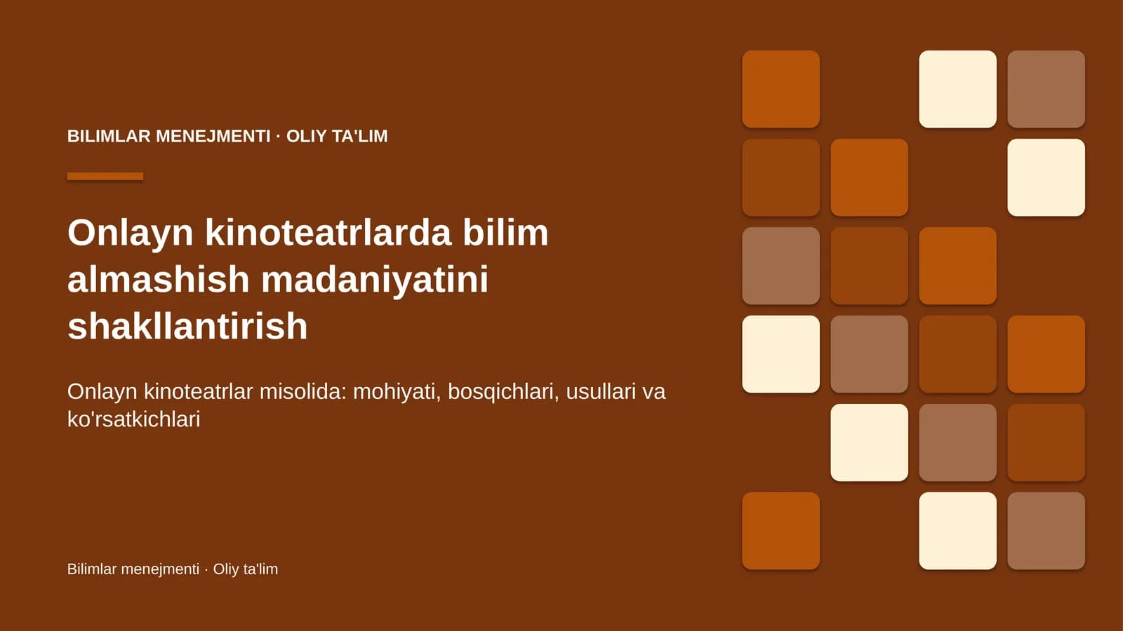 onlayn kinoteatrlarda bilim almashish madaniyatini shakllantirish 6385