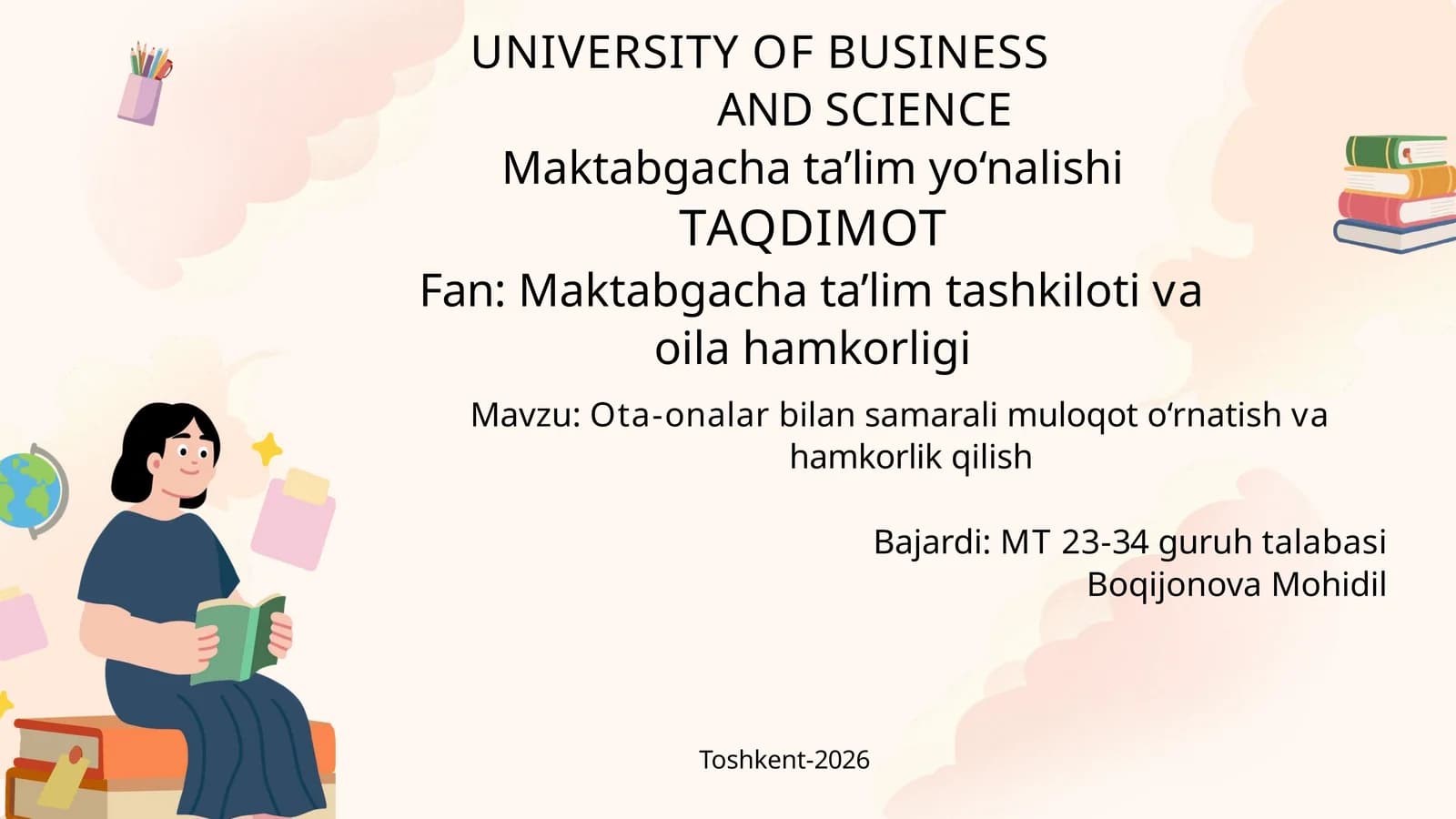 Maktabgacha ta'lim tashkiloti va oila hamkorligi