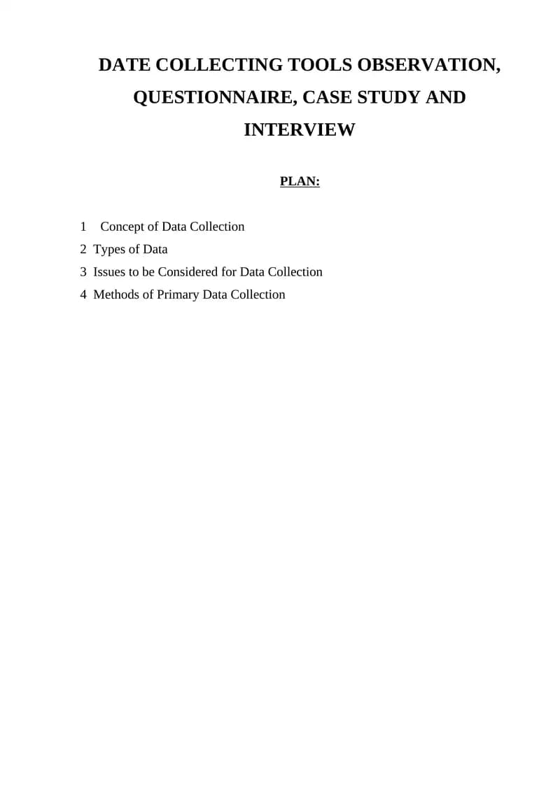 Data Collection Tools