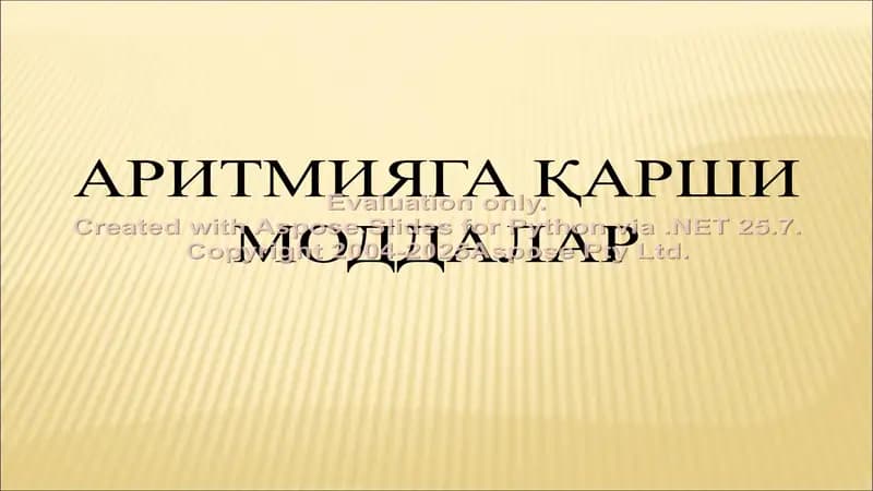 aritmiya qon bosimiga qarshi moddalar