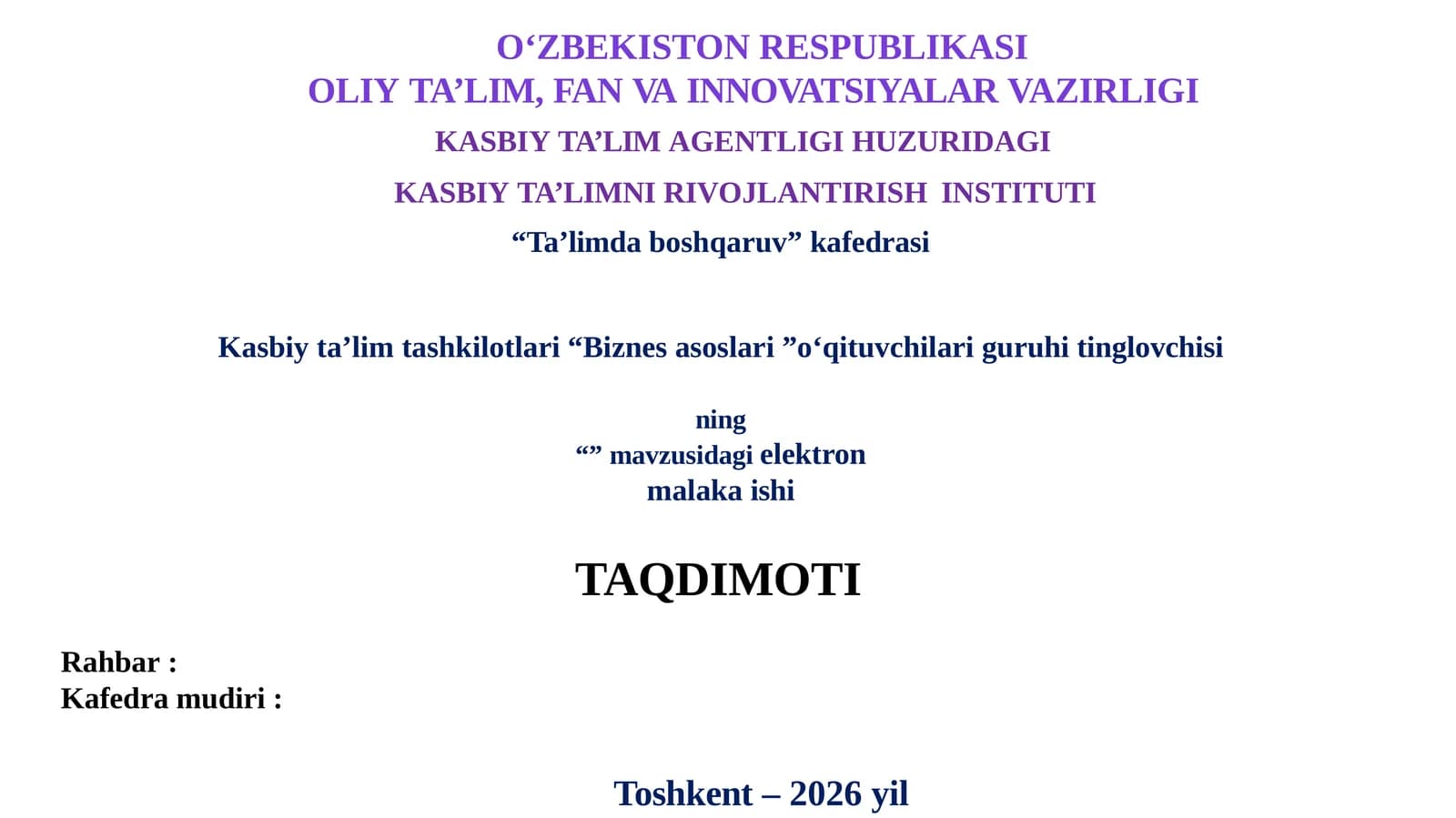 Biznes asoslari