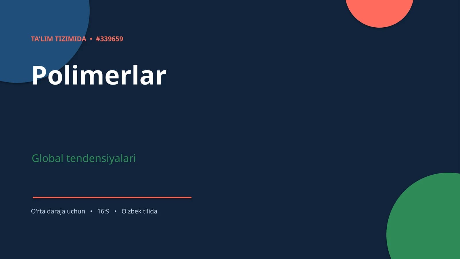 Polimerlar Global tendensiyalari