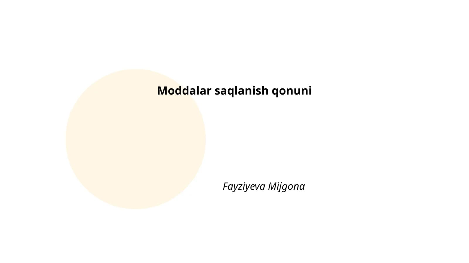 Moddalar saqlanish qonuni