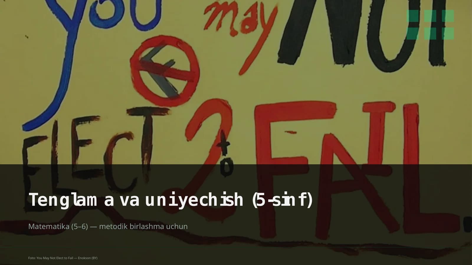 Tenglama va uni yechish (5-sinf)