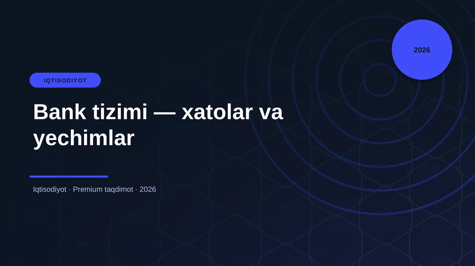 Bank tizimi - xatolar va yechimlar