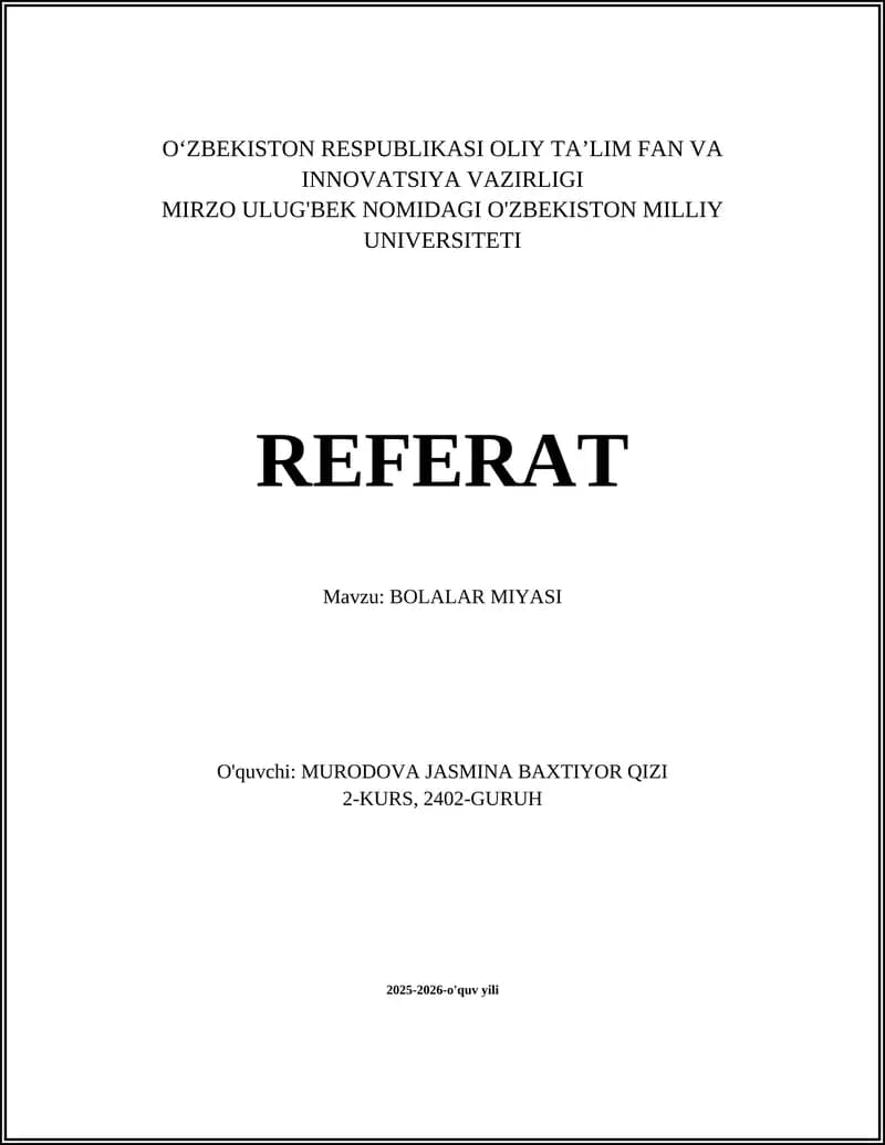 BOLALAR MIYASI
