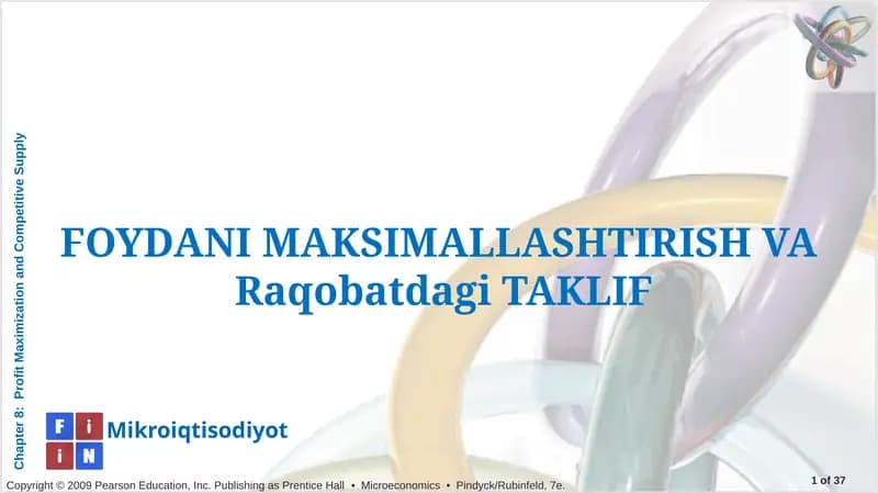 Foydani maksimallashtirish va Raqobatdagi Taklif