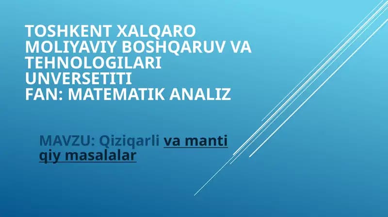 Matematika analizi