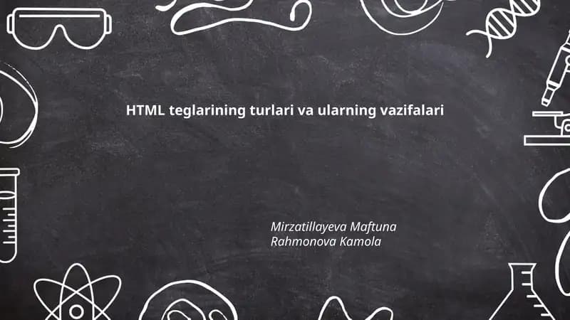 HTML teglarining turlari va ularning vazifalari