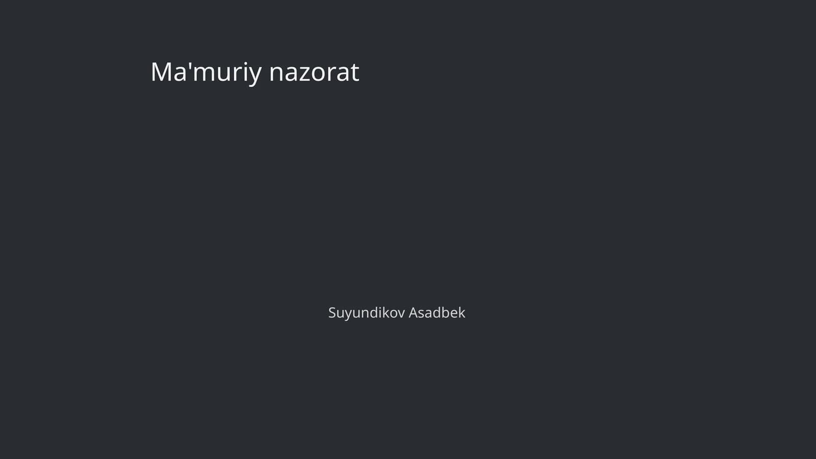 Ma'muriy nazorat