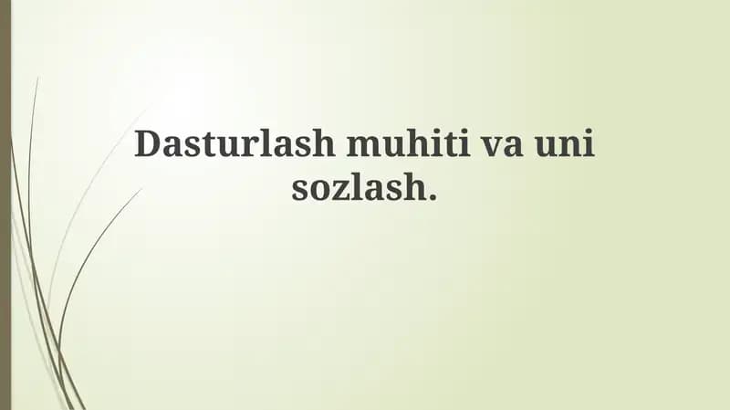 Dasturlash muhiti