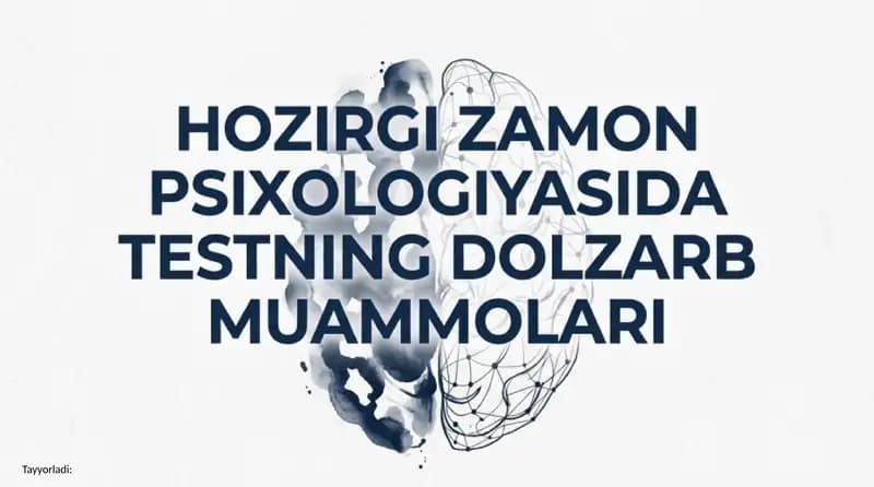 Psixologik testlarning asoslari