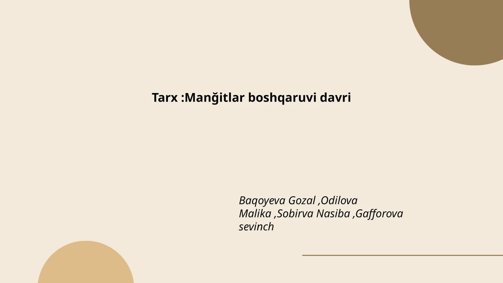 Manğitlar boshqaruvi davri