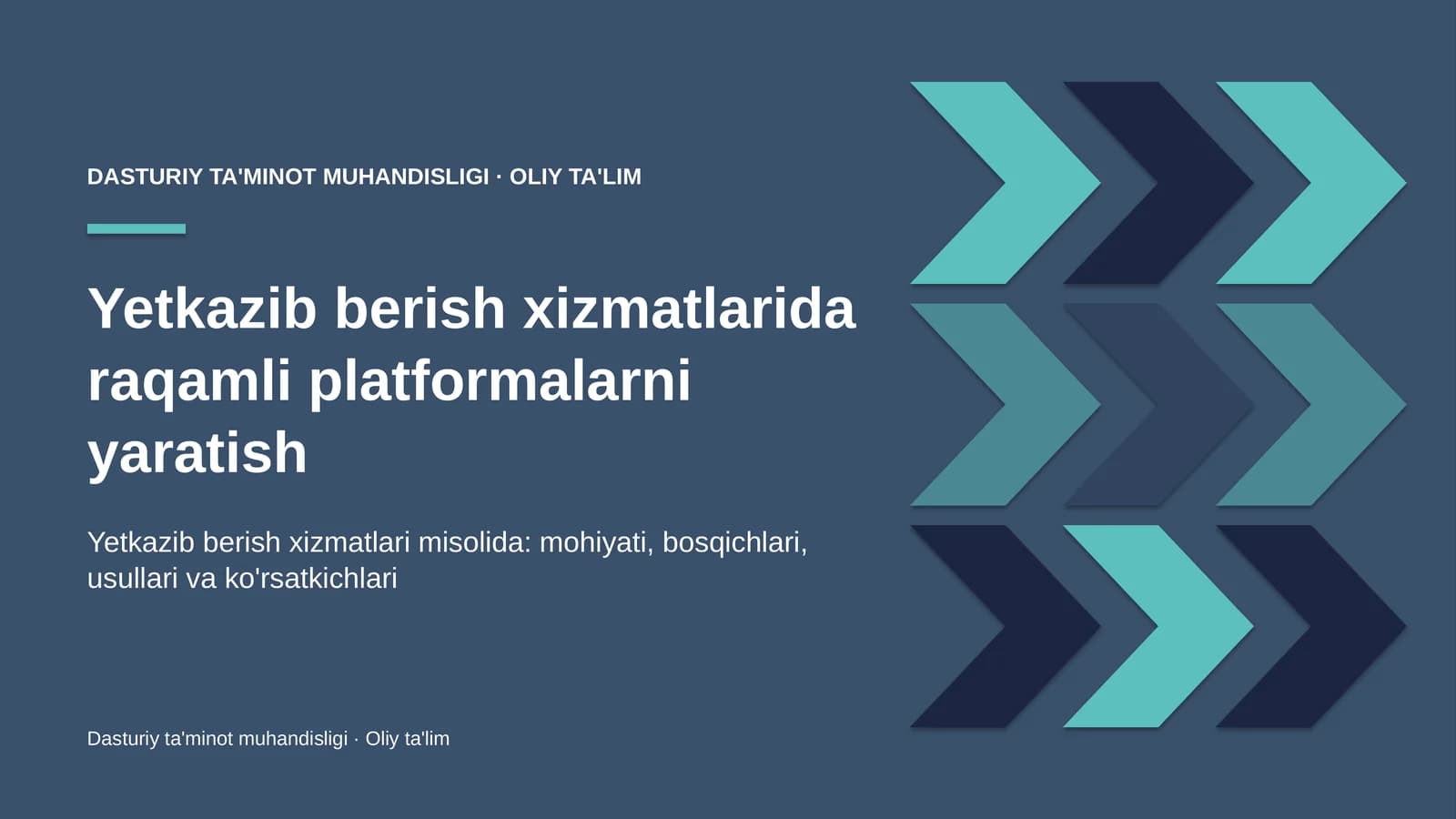 Yetkazib berish xizmatlarida raqamli platformalarni yaratish