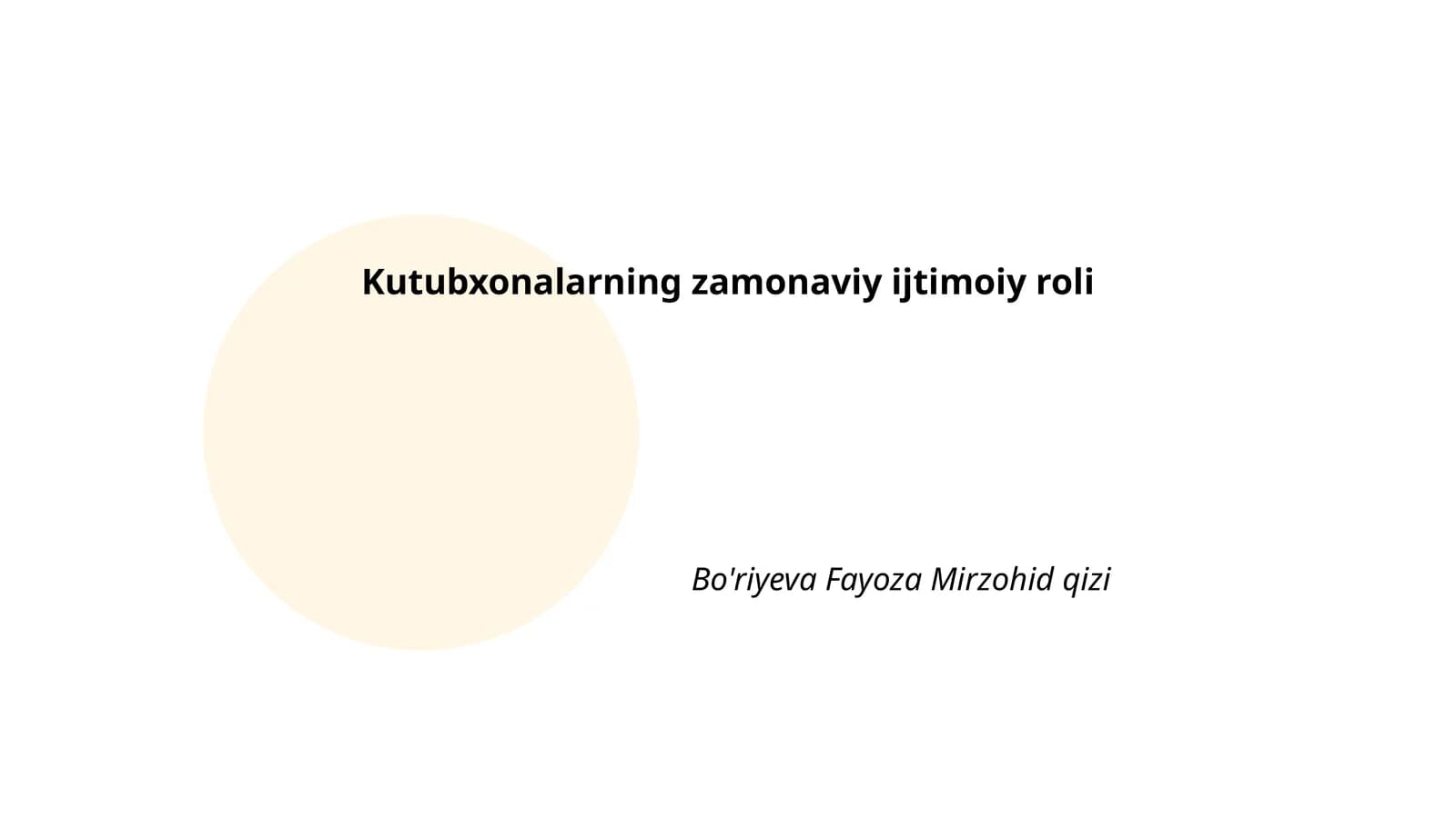 Kutubxonalarning zamonaviy ijtimoiy roli