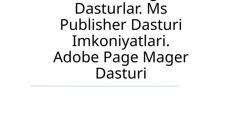 Ms Publisher Dasturi