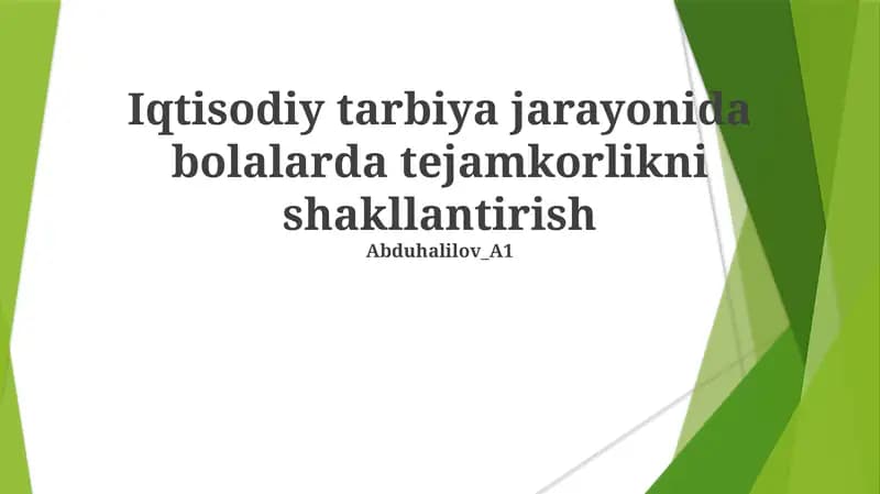 Bolalar uchun tejash strategiyasi