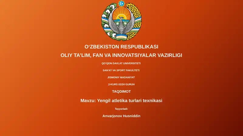 Yengil atletika turlari texnikasi