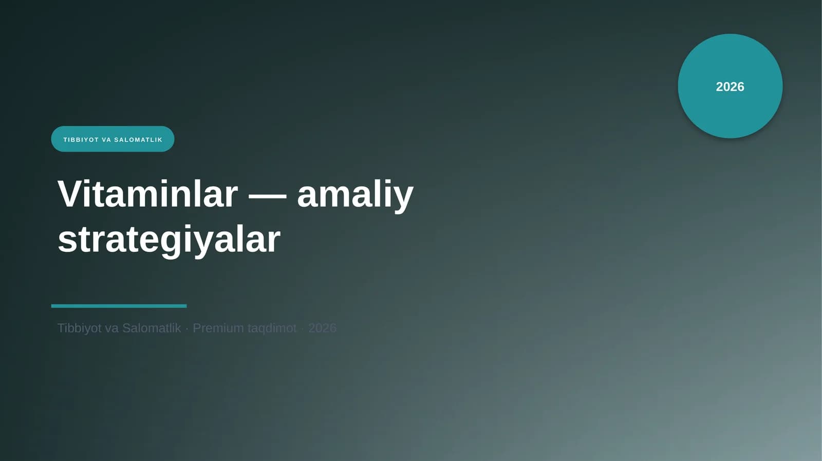 Vitaminlar — amaliy strategiyalar