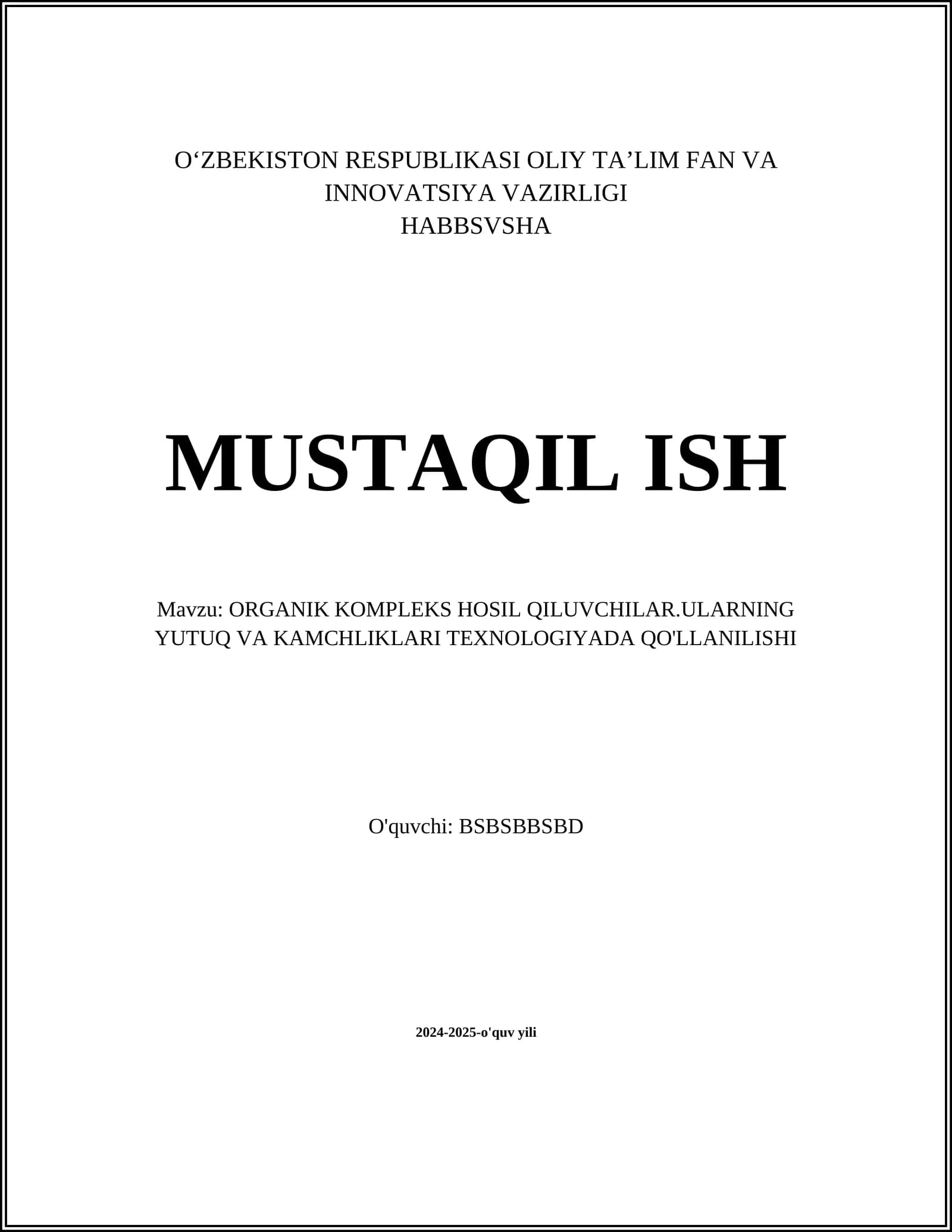 ORGANIK KOMPLEKS HOSIL QILUVCHILAR.ULARNING YUTUQ VA KAMCHLIKLARI TEXNOLOGIYADA QO'LLANILISHI