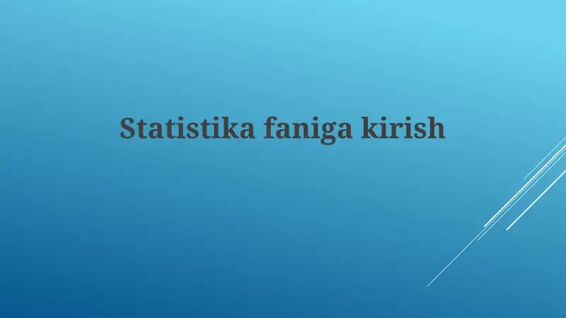 Statistikafanigakirish