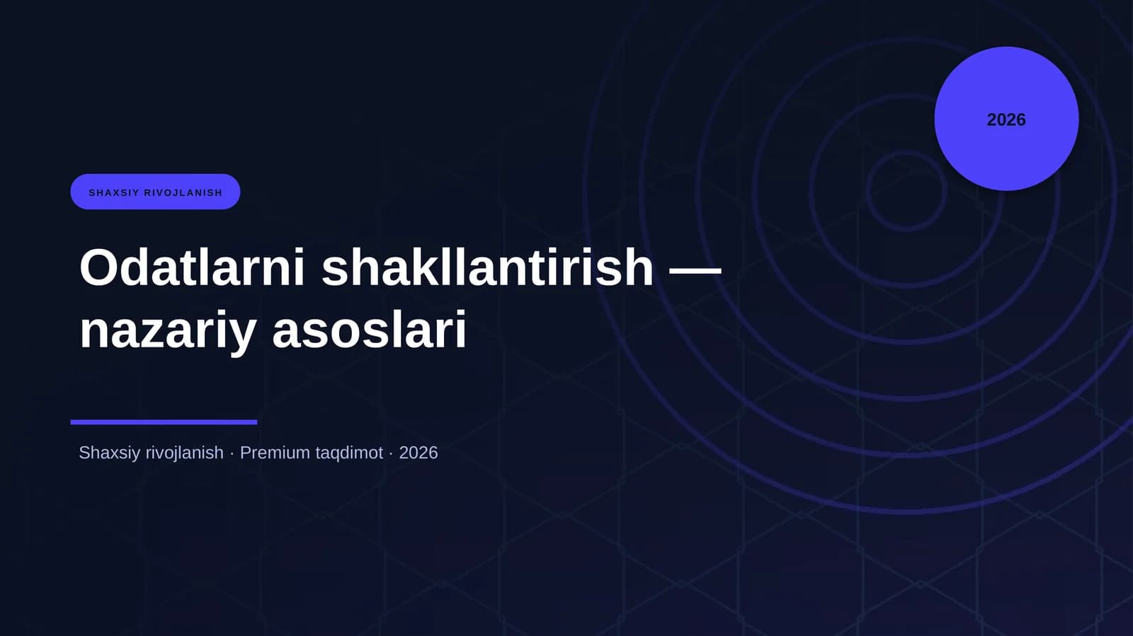 Odatlarni shakllantirish — nazariy asoslari
