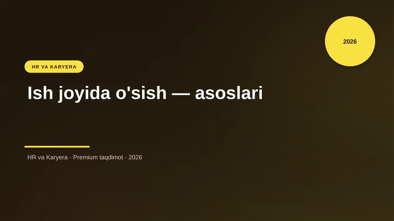 Ish joyida o'sish — asoslari