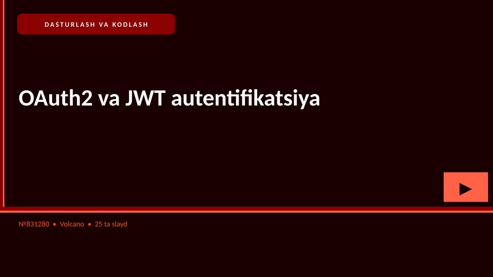 OAuth2 va JWT autentifikatsiya