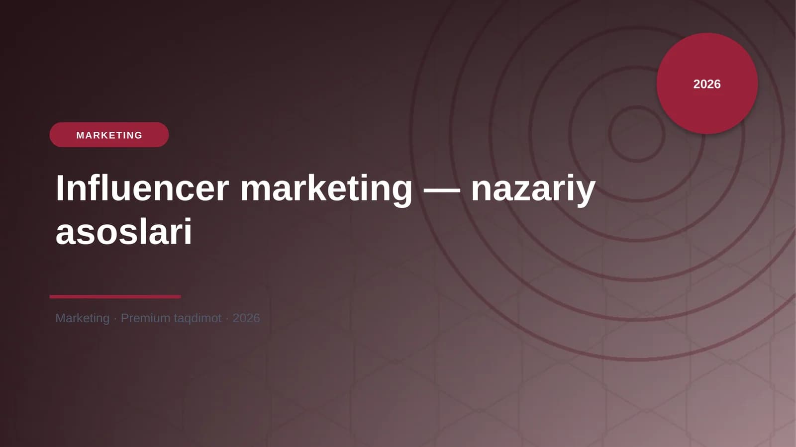 Influencer marketing — nazariy asoslari