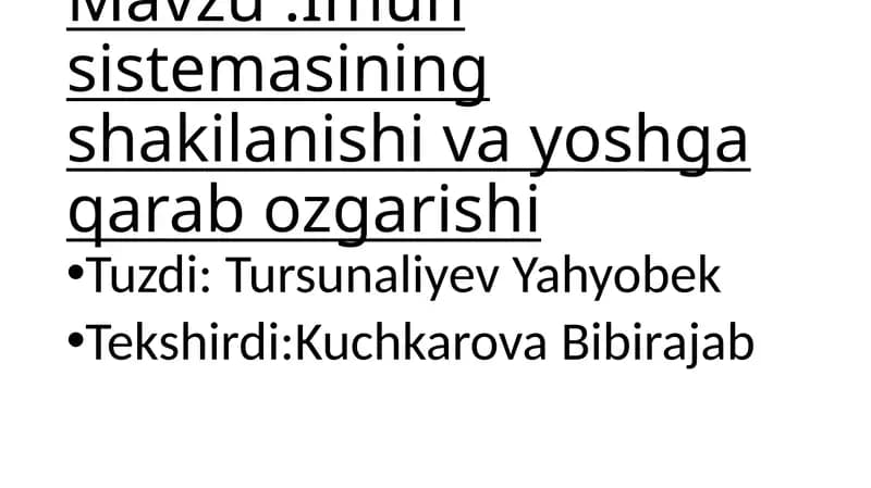 Imunsistemasiningshakilanishi
