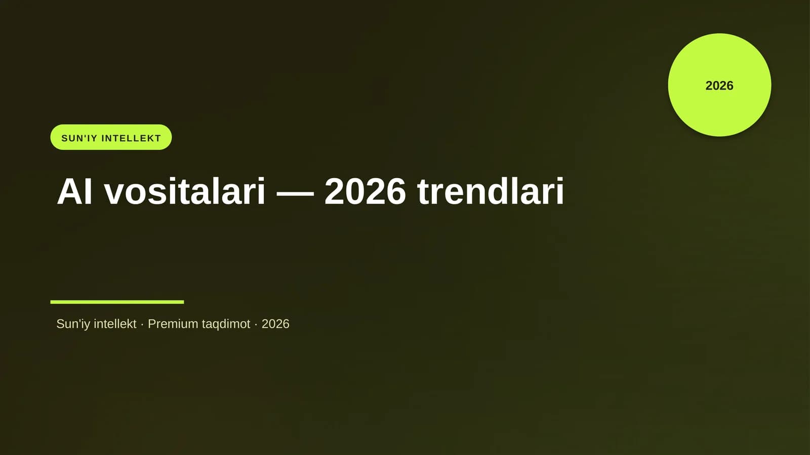 AI vositalari — 2026 trendlari