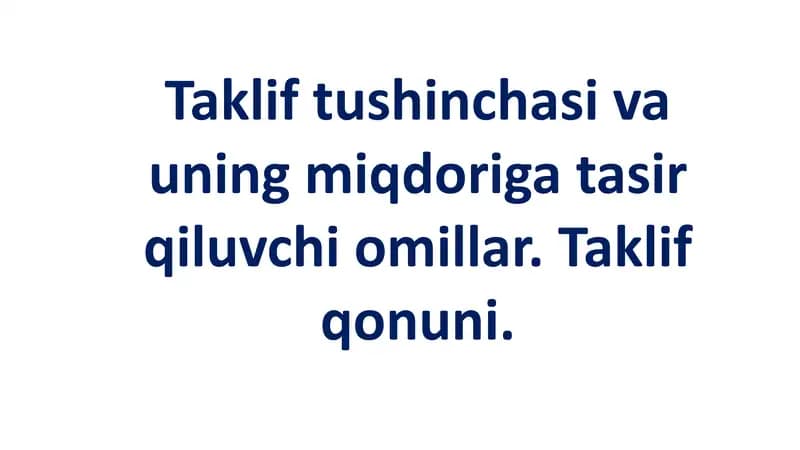 Taklif tushinchasi