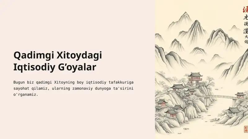 Qadimgi Xitoydagi Iqtisodiy G'oyalar