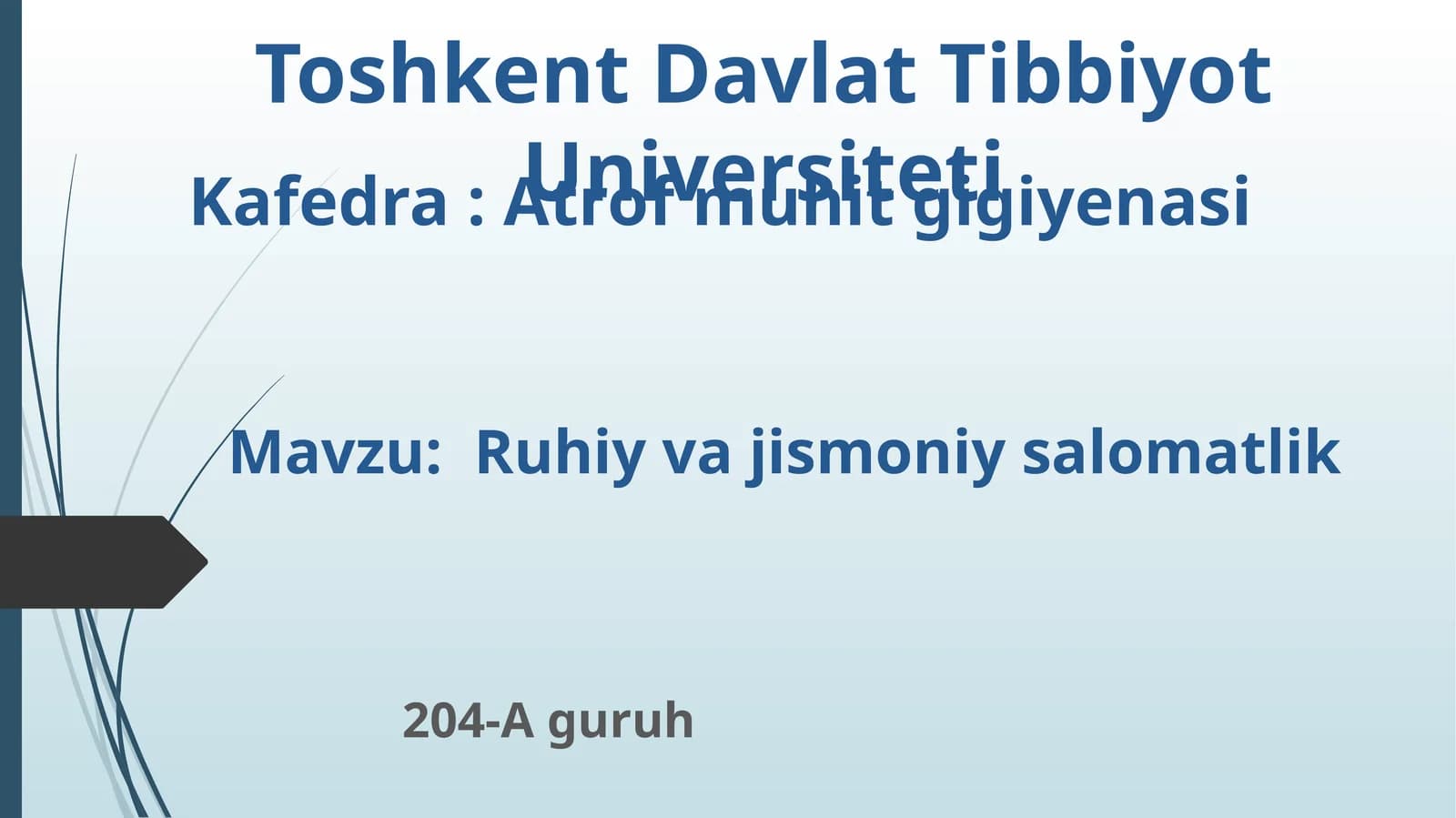 Ruhiy va jismoniy salomatlik