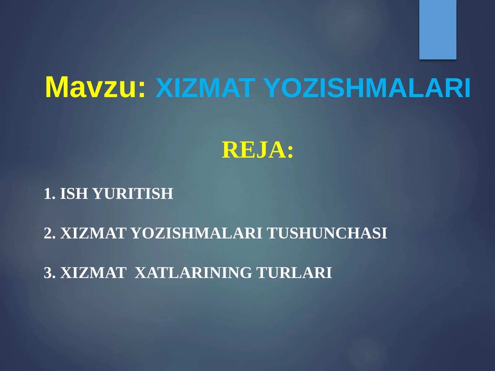 XIZMAT YOZISHMALARI