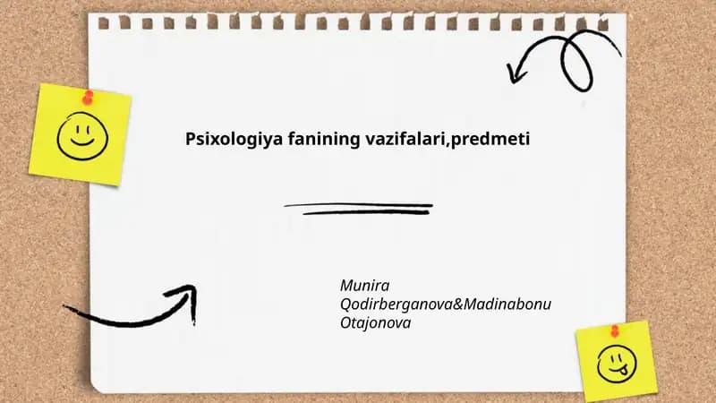 Psixologiya fanining vazifalari,predmeti