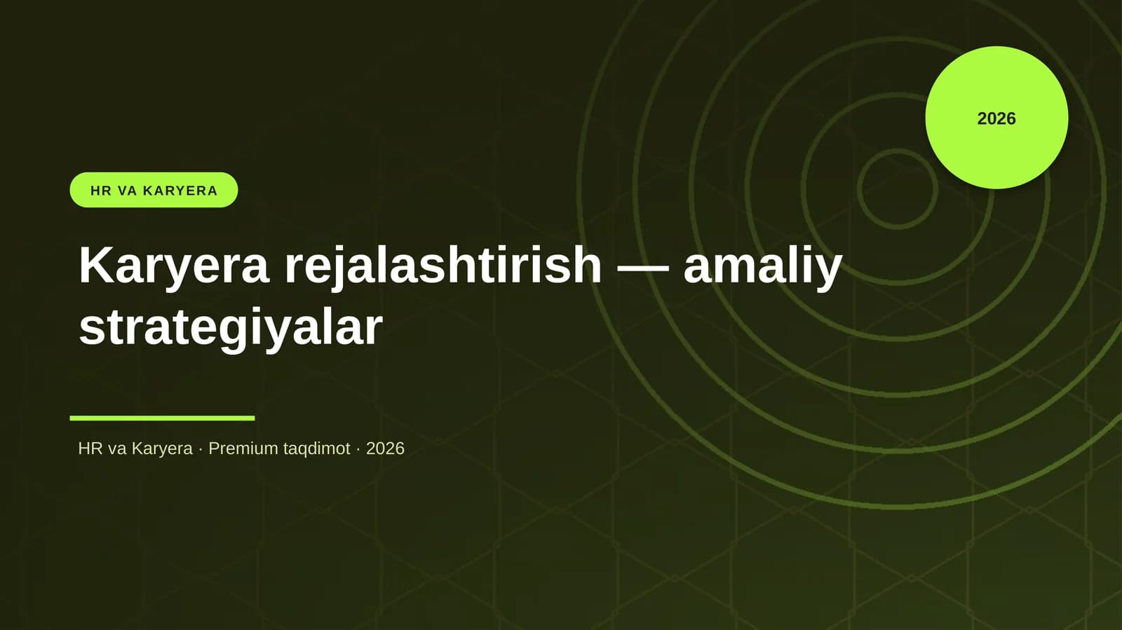 Karyera rejalashtirish — amaliy strategiyalar