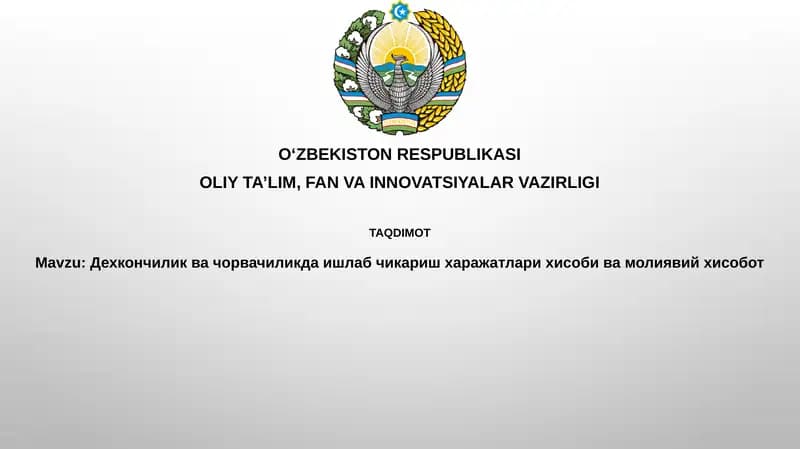 Xarajatlar tasnifi va taqsimlash usullari