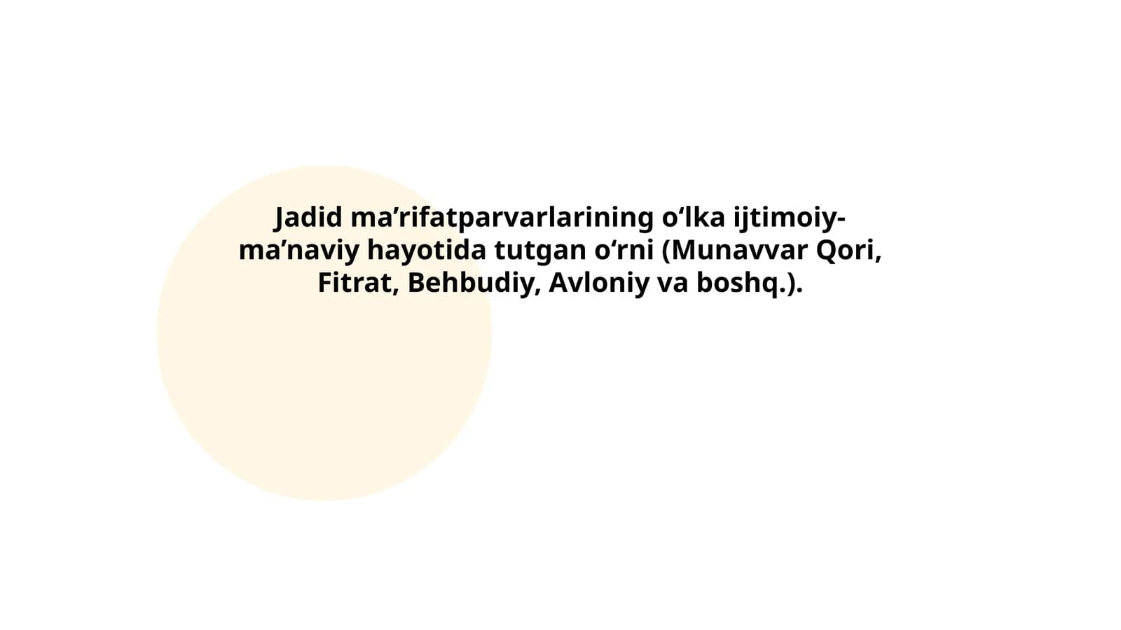 Jadid ma’rifatparvarlarining o‘lka ijtimoiy-ma’naviy hayotida tutgan o‘rni