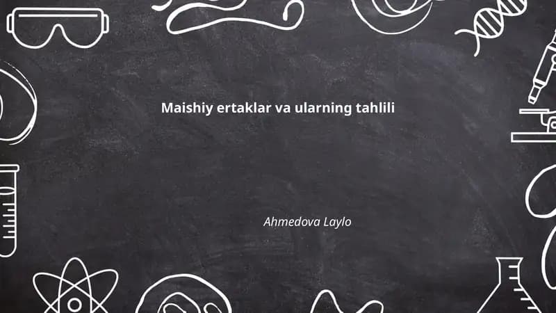 Maishiy ertaklar va ularning tahlili