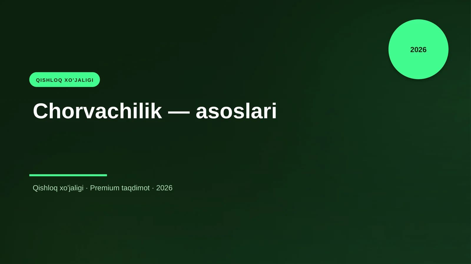 Chorvachilik — asoslari