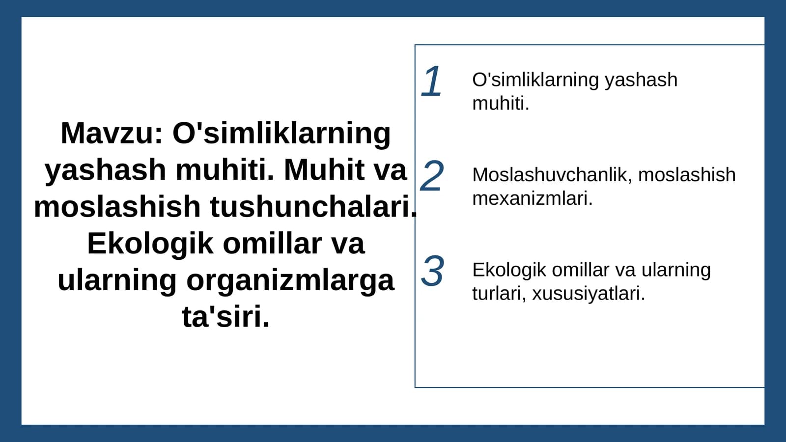 O'simliklarning yashash muhiti